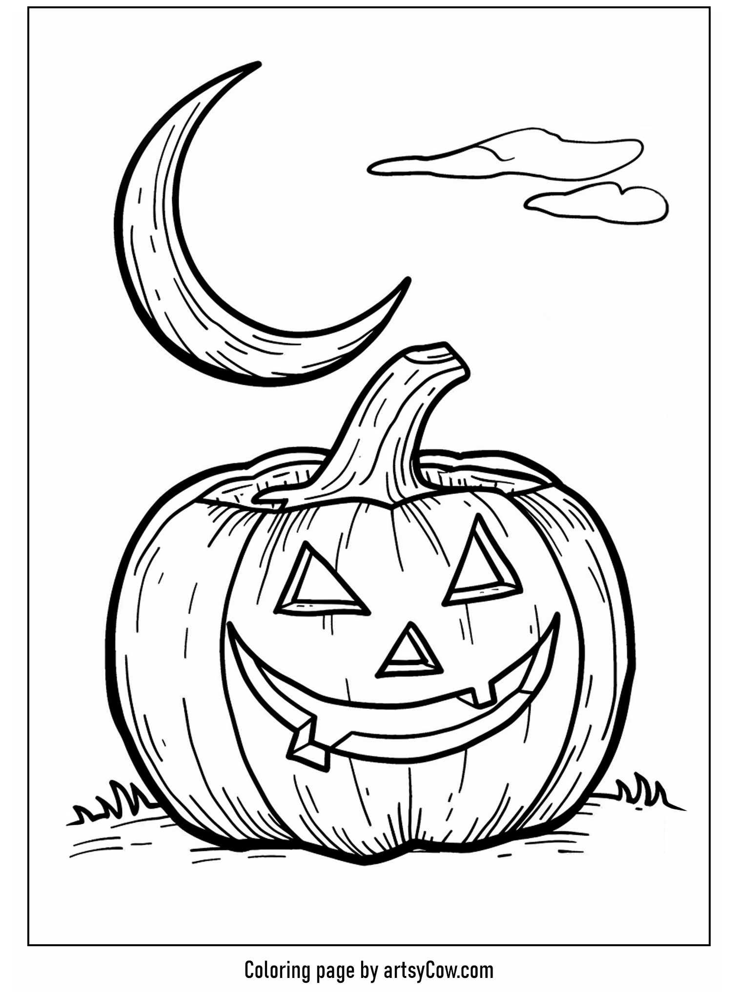Pumpkin Under the Crescent Moon